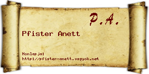 Pfister Anett névjegykártya