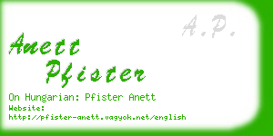 anett pfister business card